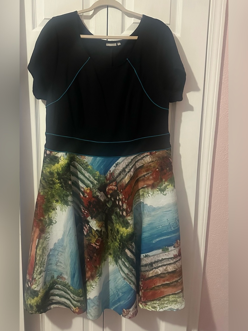eShakti landscape art to wear dress 2x - Picture 4 of 4
